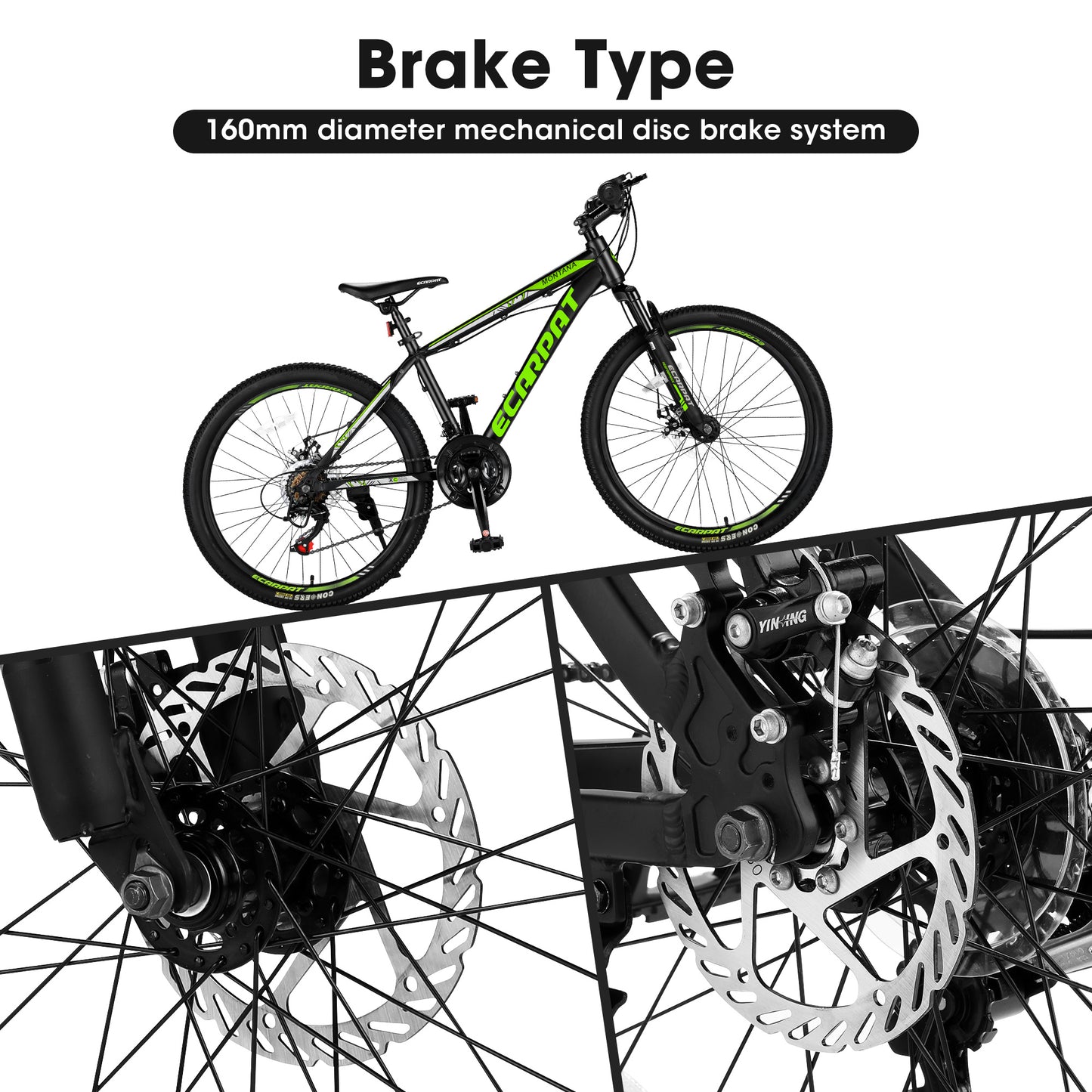 A24299 24 Inch Mountain Bike Bicycle For Adults Aluminium Frame Bike Shimano 21-Speed With Disc Brake
