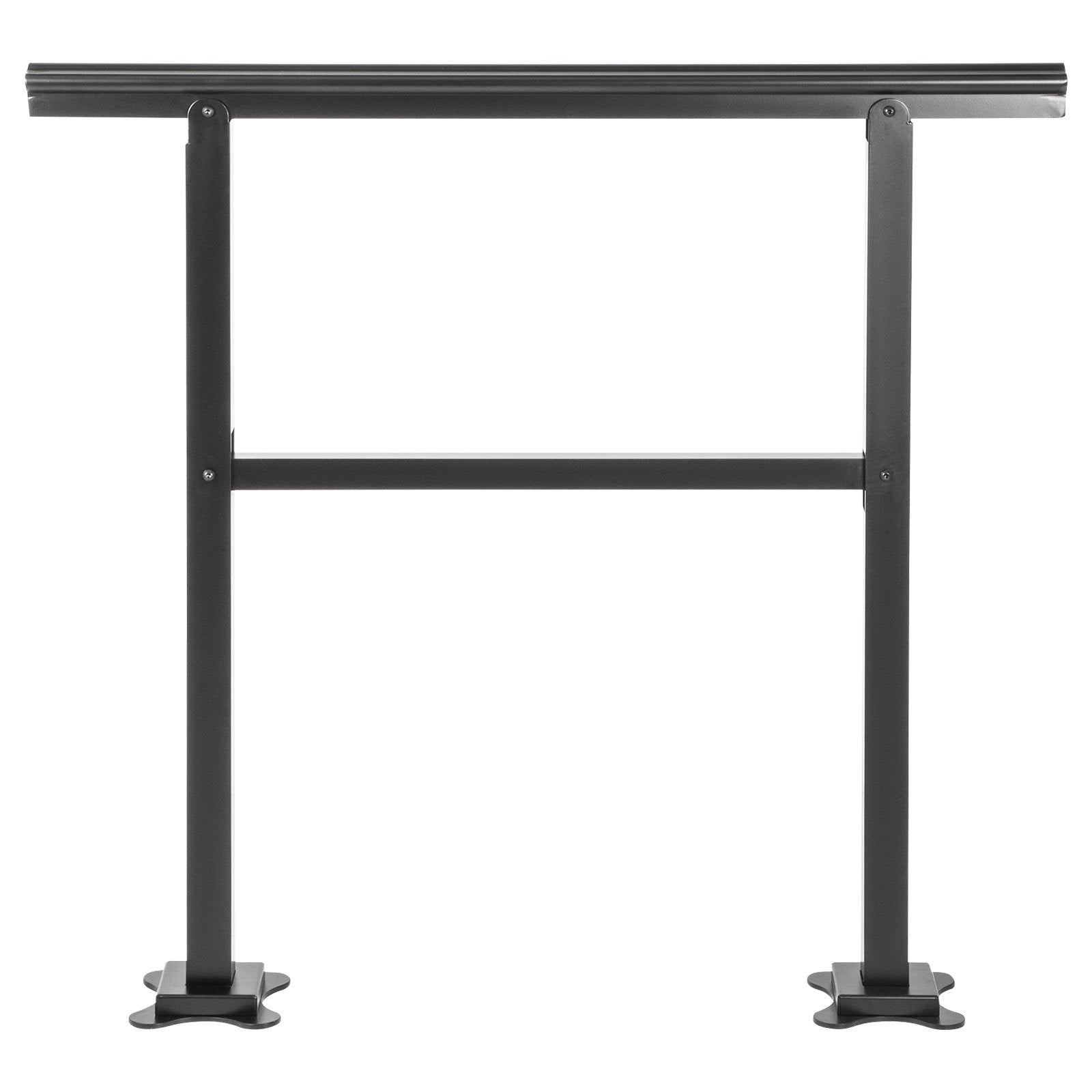 VEVOR Outdoor Handrail 165LBS Load Handrail Outdoor Stairs Aluminum Stair Handrail Outdoor Stair Railing Transitional Range From Staircase Handrail Fits 2-3 Steps With Screw Kit - Outdoor Chilling