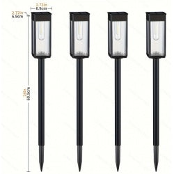 6 Pack Outdoor Solar Pathway Lights Cold White For Garden Pathway Driveway Decoration IP65 Waterproof