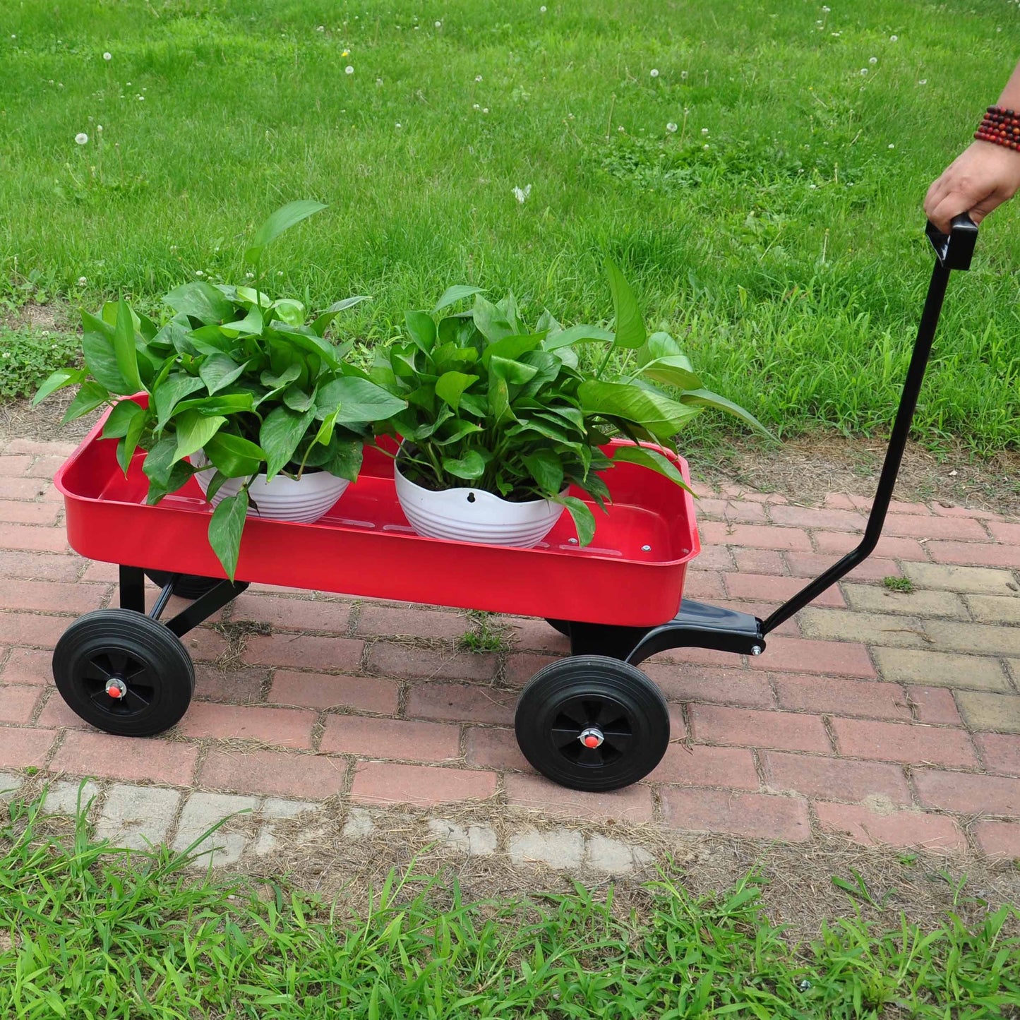 Garden Cart Railing All Terrain Cargo Wagon 280lbs Weight Capacity