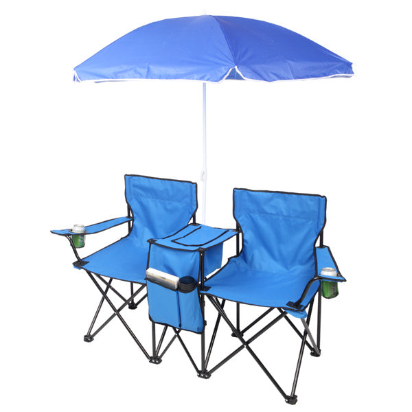 Outdoor Beach Fishing Chair With Umbrella In Blue