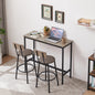 Bar Table Set With 2 Bar Stools PU Soft Seat With Backrest, Grey