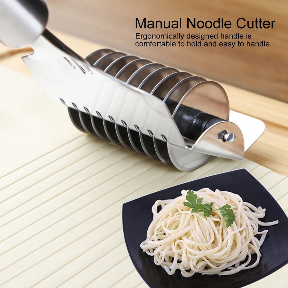 Stainless Steel Noodle Lattice Roller Dough Cutter Pasta Spaghetti Maker for Kitchen Cooking Tools