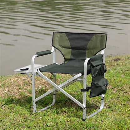 Upholstered Folding Outdoor Chair With Side Table And Storage Bag