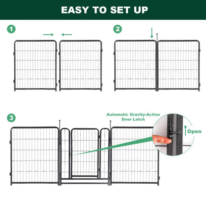 16 Panels Dog Playpen For Outdoor,yard,camping,31.6Height Dog Fence With 2 Doors.