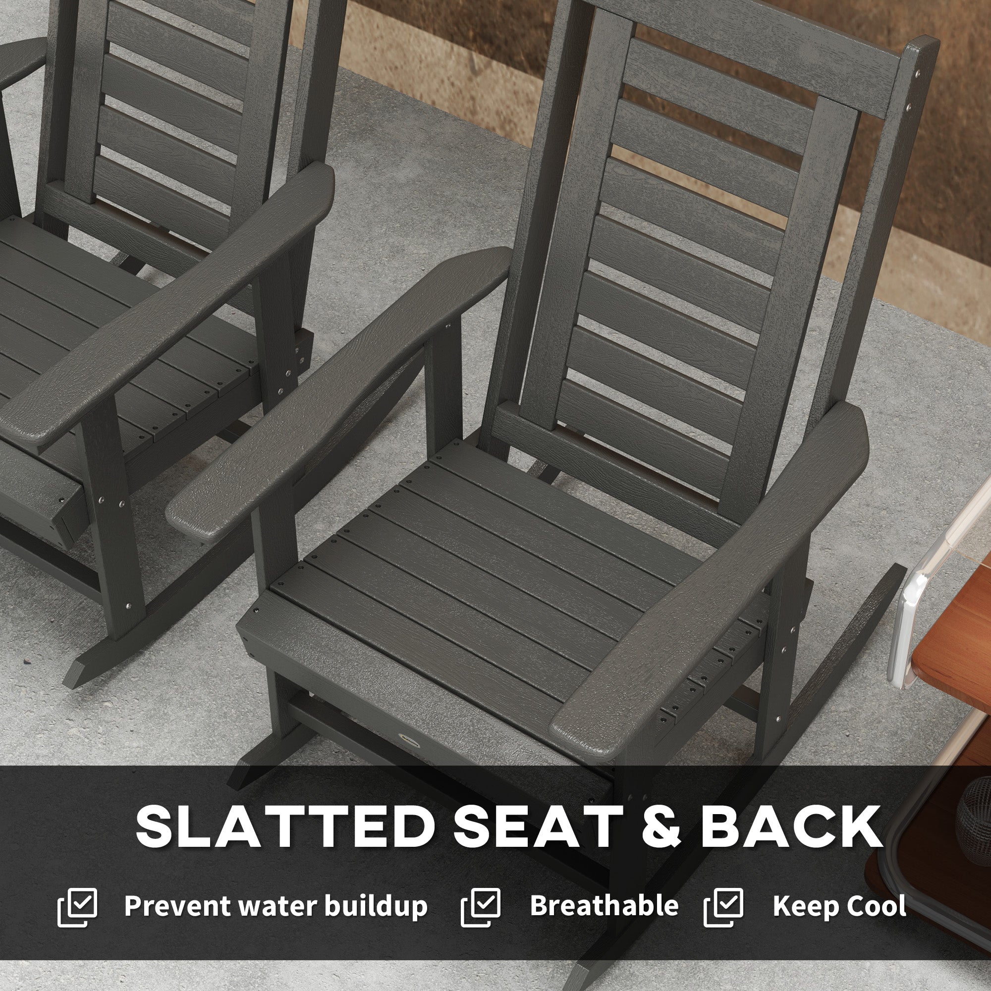 2 Pieces Outdoor Rocking Chairs