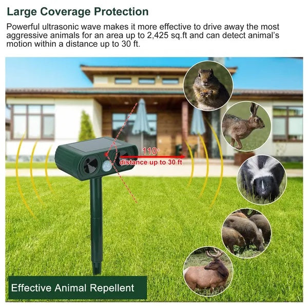Ultrasonic Rat Repellent, Solar Motion Sensor, Rat Repellent IPX4 Waterproof, Suitable For Outdoor Use In Farms, Gardens, Courtyards