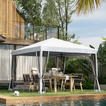 10' X 10' Pop Up Canopy Tent With Netting, Instant Gazebo, Ez Up Screen House Room With Carry Bag, H