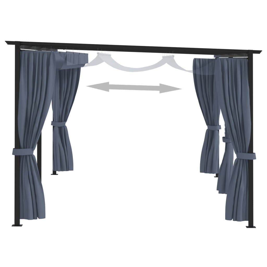 vidaXL Gazebo with Curtains 3x6 m Anthracite Steel