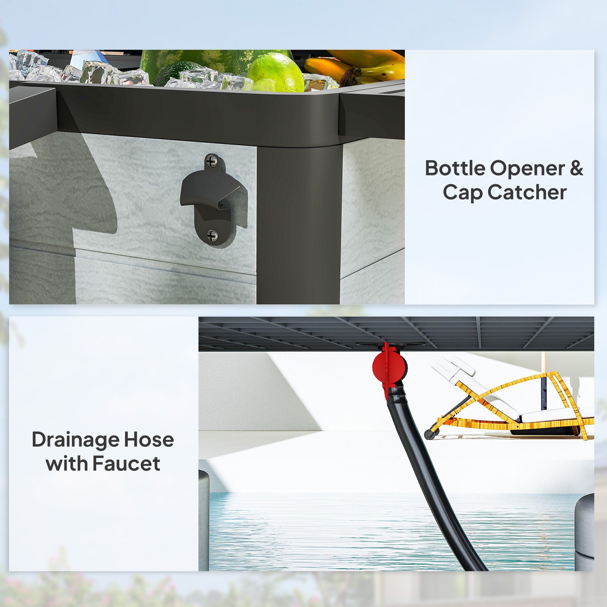 104 Quart Large Capacity Outdoor Cooler Cart