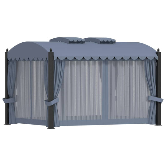 vidaXL Gazebo with Curtains 3x4 m Anthracite Steel