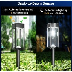 6 Pack Outdoor Solar Pathway Lights Cold White For Garden Pathway Driveway Decoration IP65 Waterproof