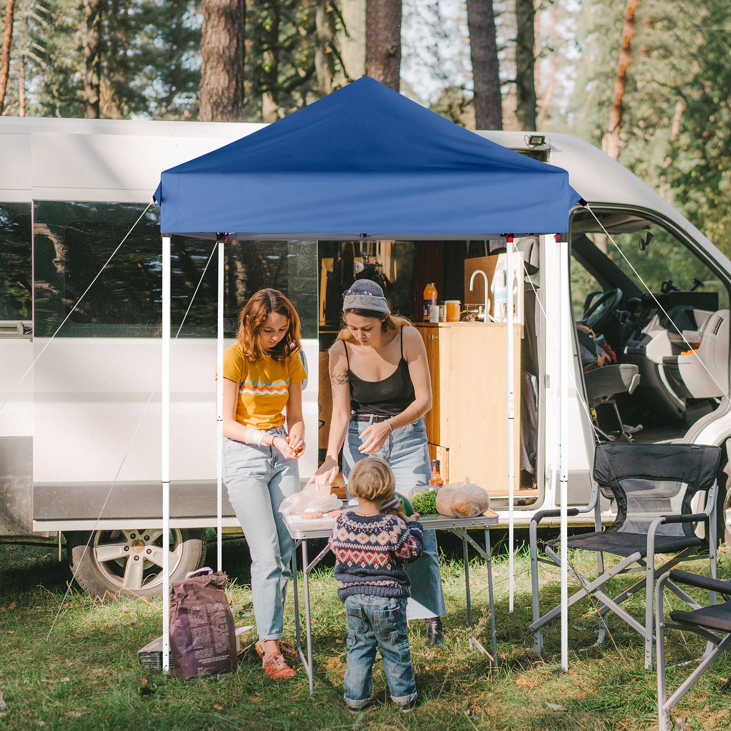 5X5ft Blue, Outdoor Awning, Foldable