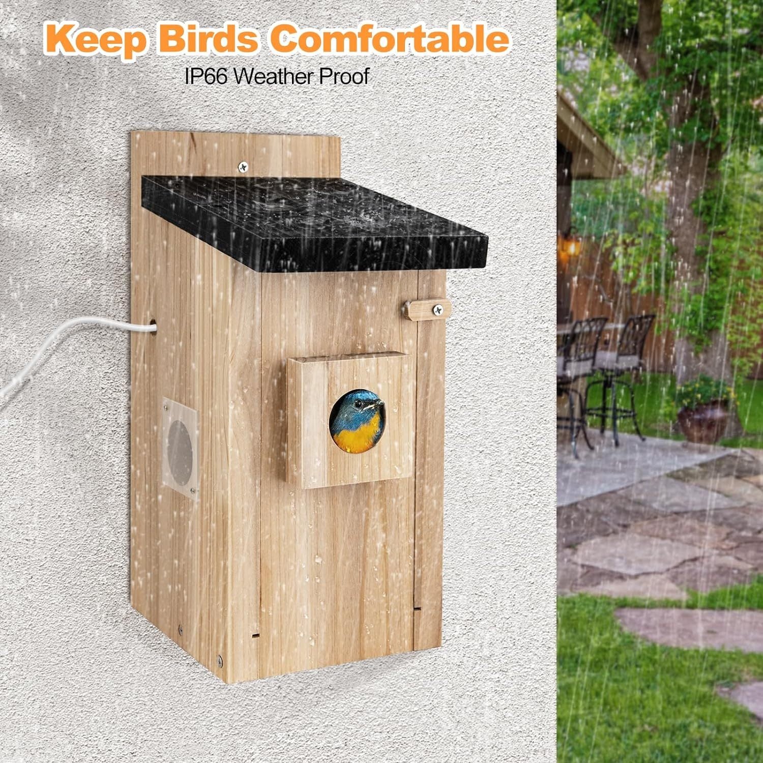 Smart Bird House With Camera,3MP Birdhouse Camera For Outdoors, Auto Capture Bird Videos & Motion Detection, Watch Bird Nesting & Hatching In Real Time, DIY Ideal Gift
