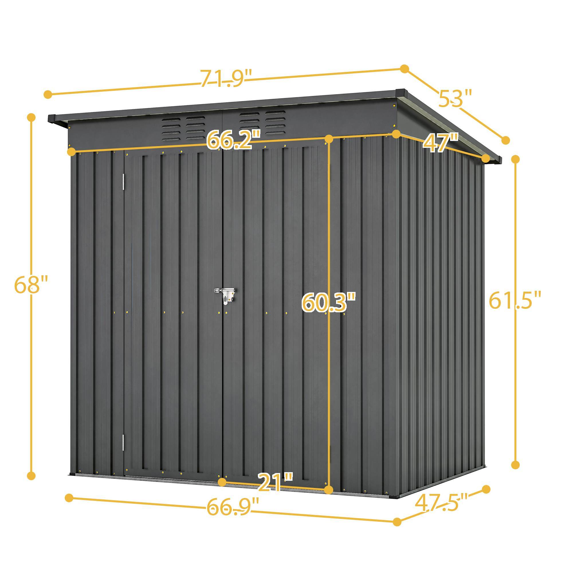 6 X 4 Ft Outdoor Storage Shed, All Weather Tool Shed For Garden, Backyard, Lawn, Black