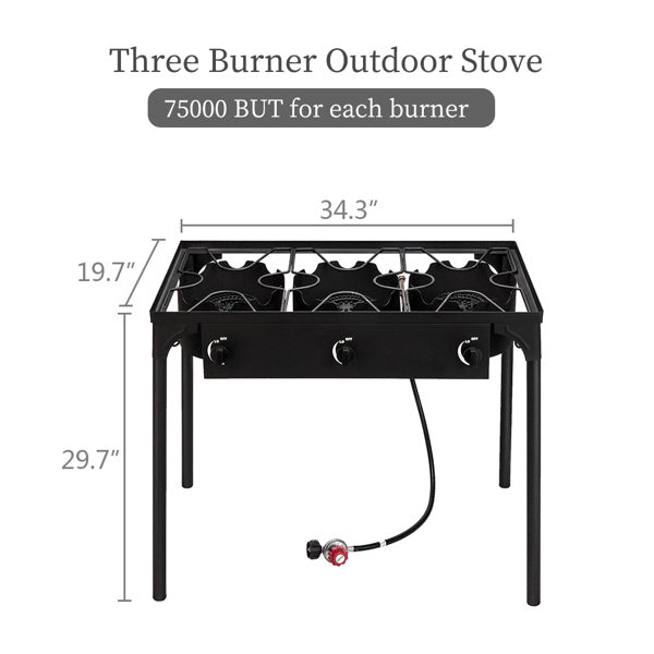 Rectangular Three Eyed Four Legged Gas Burner