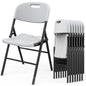 6pcs White Blow Molded Curved Back Seat Plastic Folding Chair For Courtyard