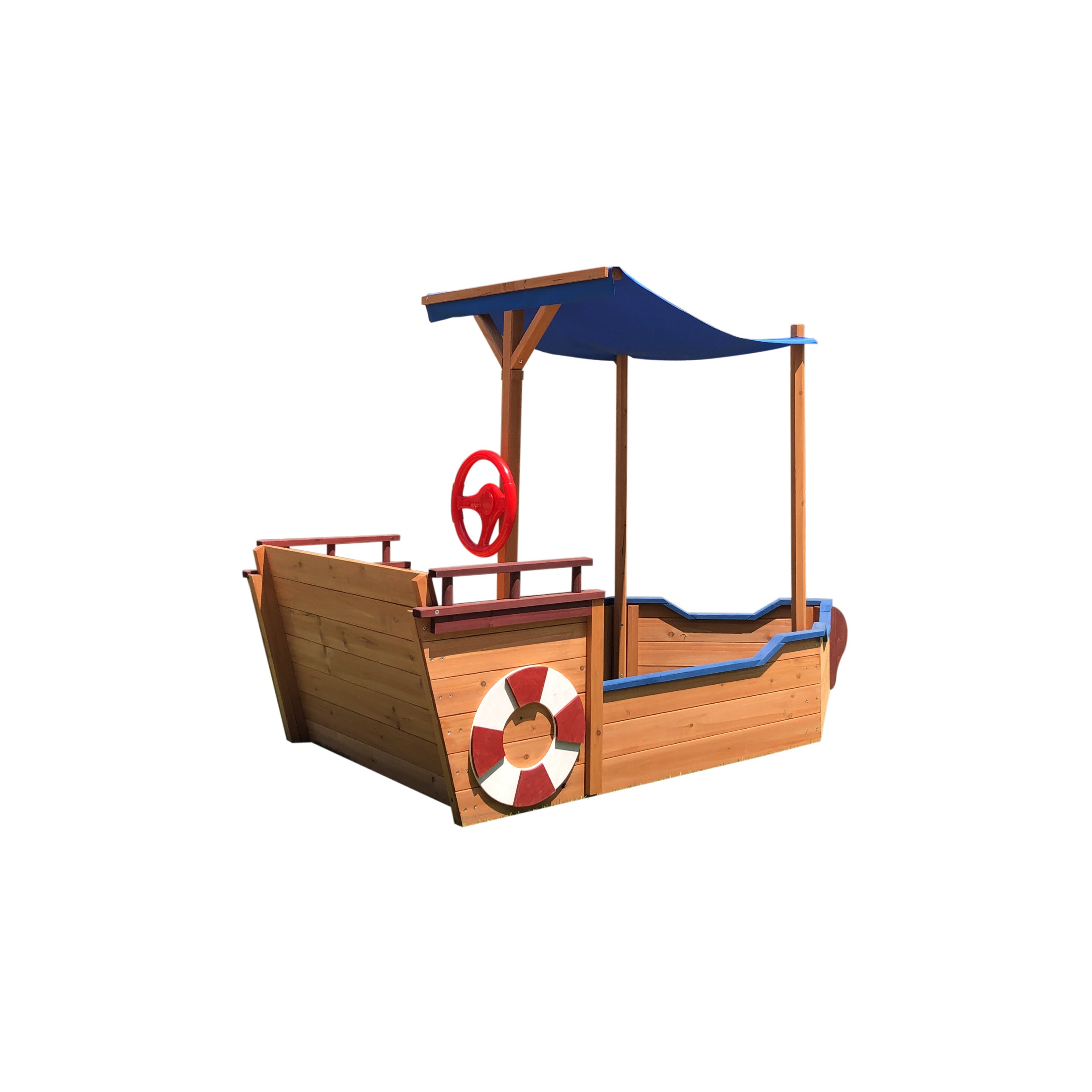 Wooden Sandbox With Storage Platform And Seat For Children Outdoors