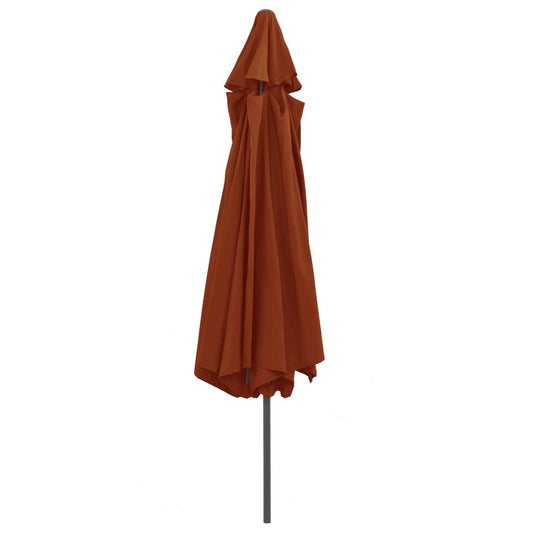 vidaXL Garden Parasol with Metal Pole 153.5" Terracotta