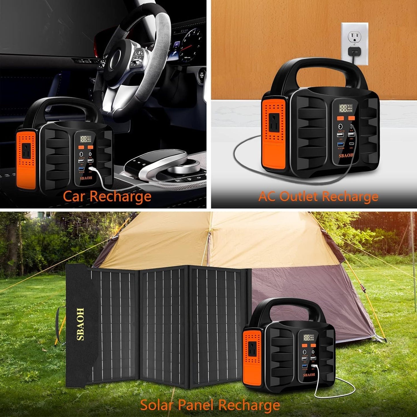 Portable Power Station 150W 155Wh 42000mAh Solar Generator For Road Trip, Off-grid, Power Outage, No Solar Panel