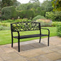 50 Inch PVC Butterfly Backrest Black Iron Bench