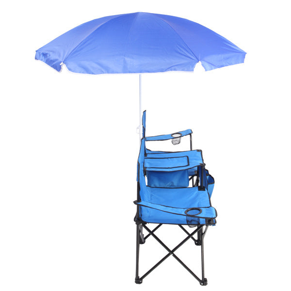 Outdoor Beach Fishing Chair With Umbrella In Blue