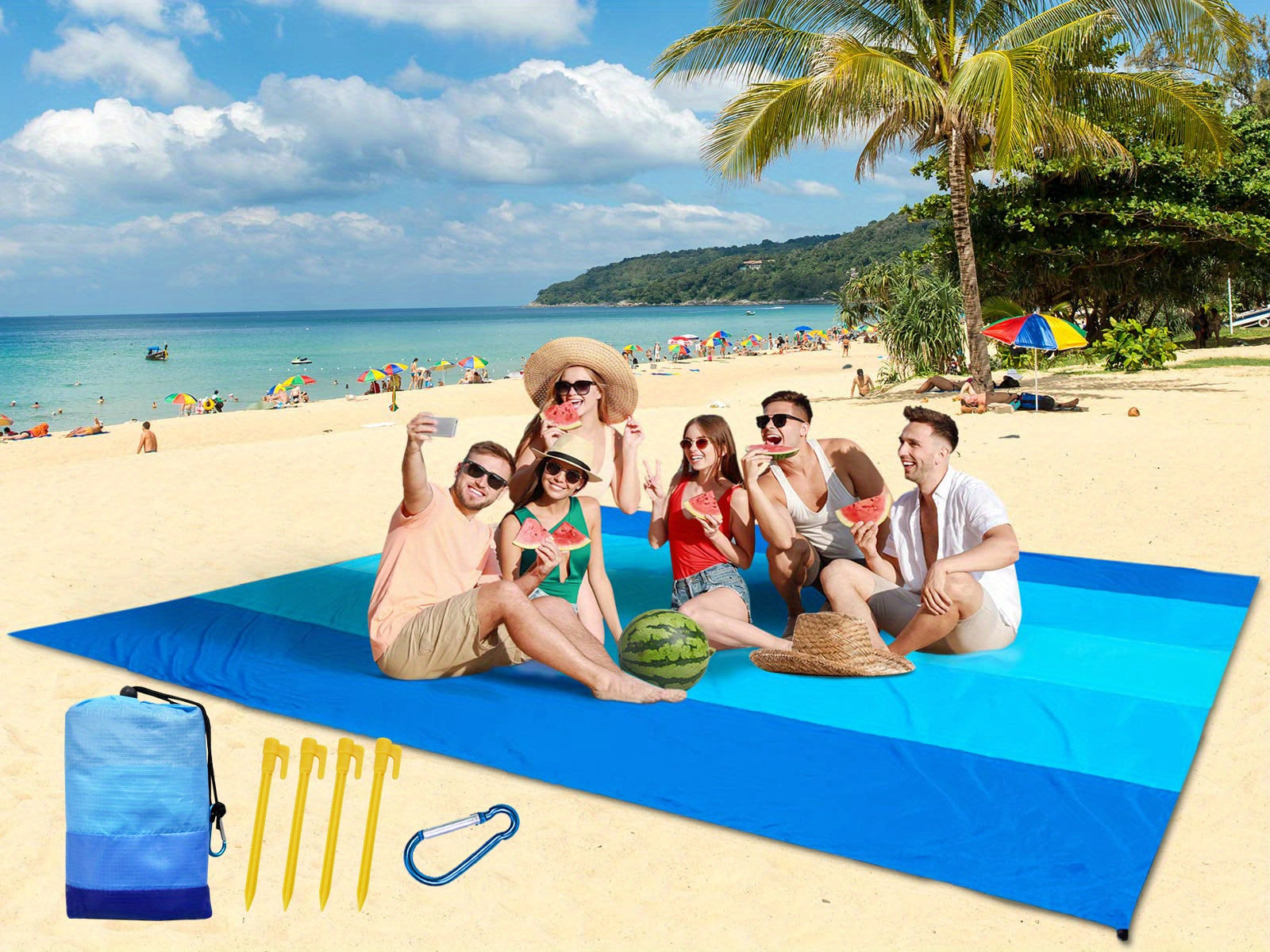 Waterproof Beach Mat - Sand proof, Portable Outdoor Blanket Ideal For Picnics, Travel, Camping And Hiking