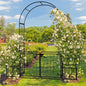 7.2ft Black Curved Roof With Door And Planting Frame, Iron Art 16mm Pipe, Iron Arch, Courtyard