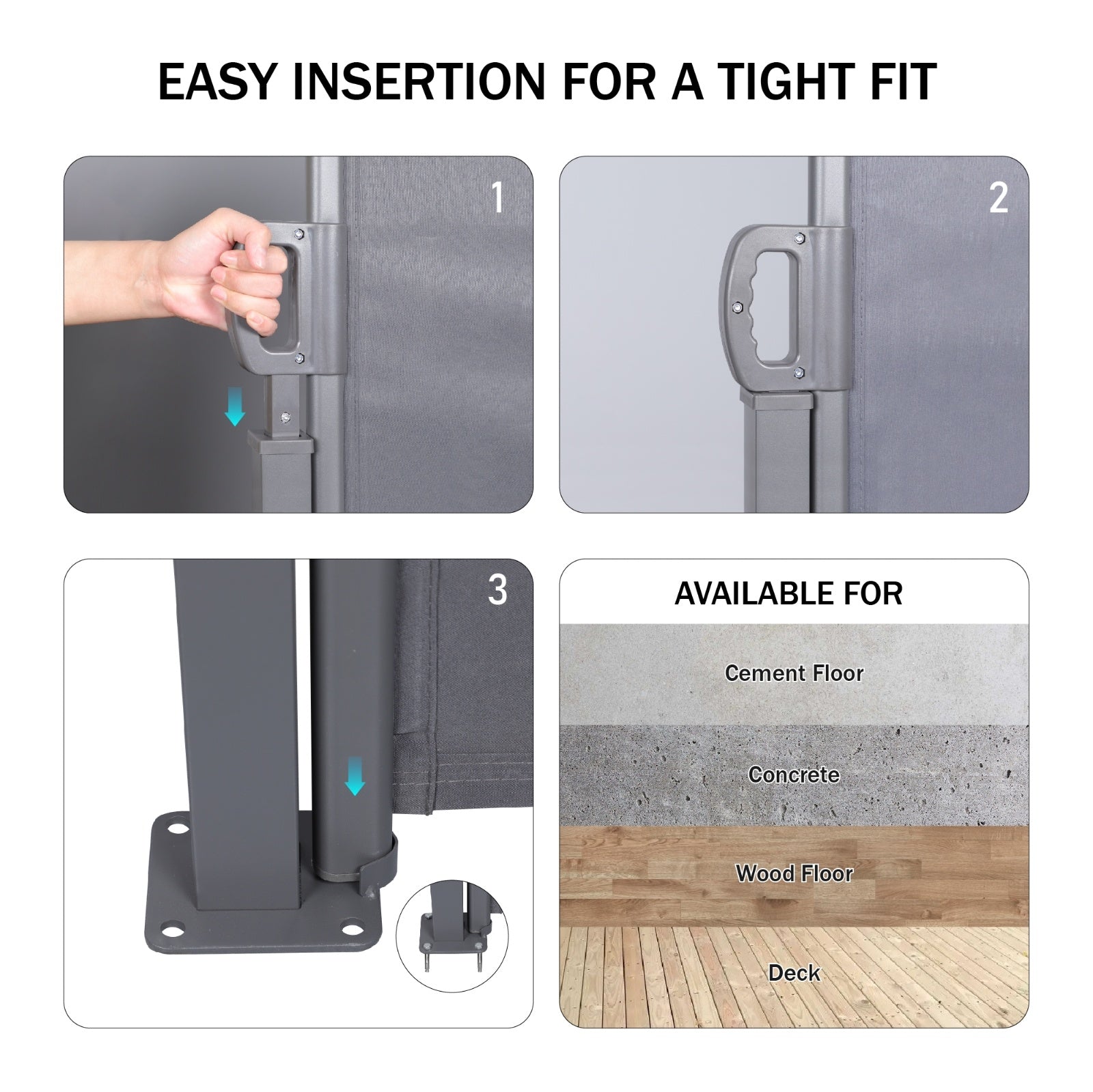 138X 71Retractable Side Awning, Waterproof   UV-Resistant, Privacy Screen Divider Roll Up Balco