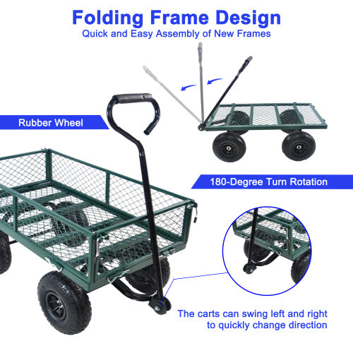 Wagon Cart Garden Cart Trucks Make It Easier To Transport Firewood Green - Outdoor Chilling
