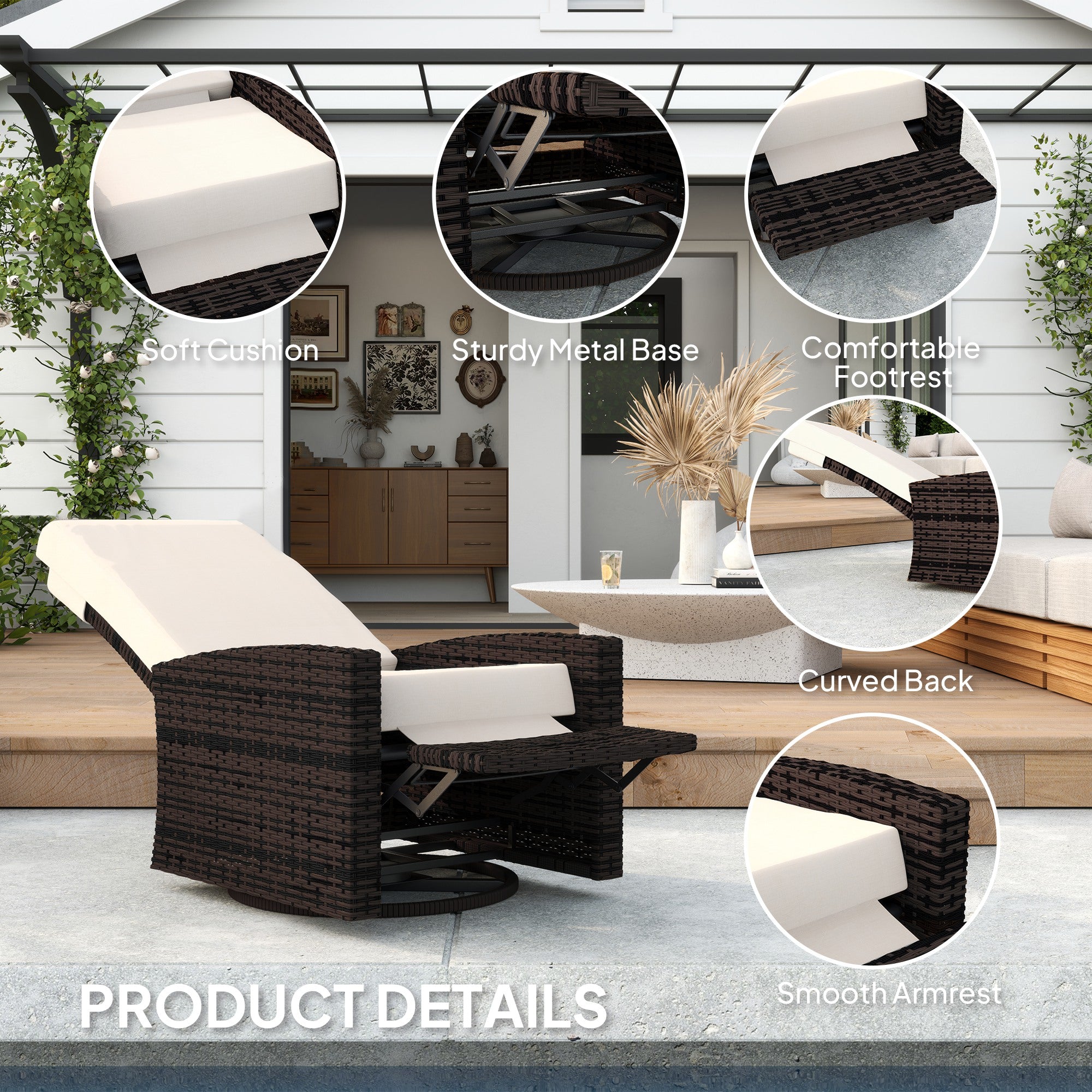 Outdoor Swivel Recliner Chair