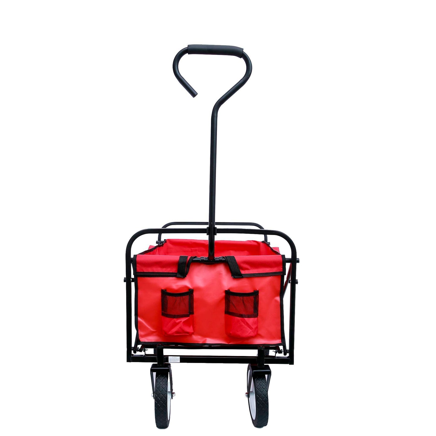 Folding Wagon Garden Shopping Beach Cart Red