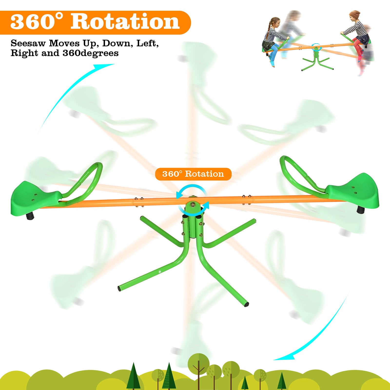 360 Degree Rotating Outdoor Children's Rotating Seesaw