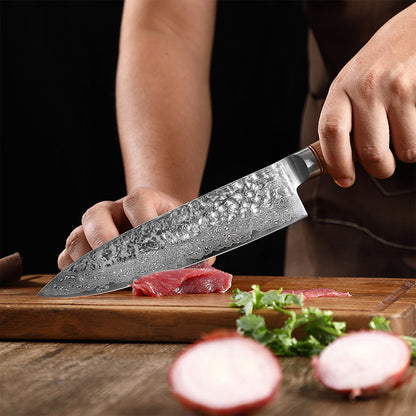 Damascus Chef Knife, 8 Inch Japanese Kitchen Knife With 67 Layers 10CR15MOV High Carbon Steel, Razor Sharp Cooking Knife With Pakkawood Handle