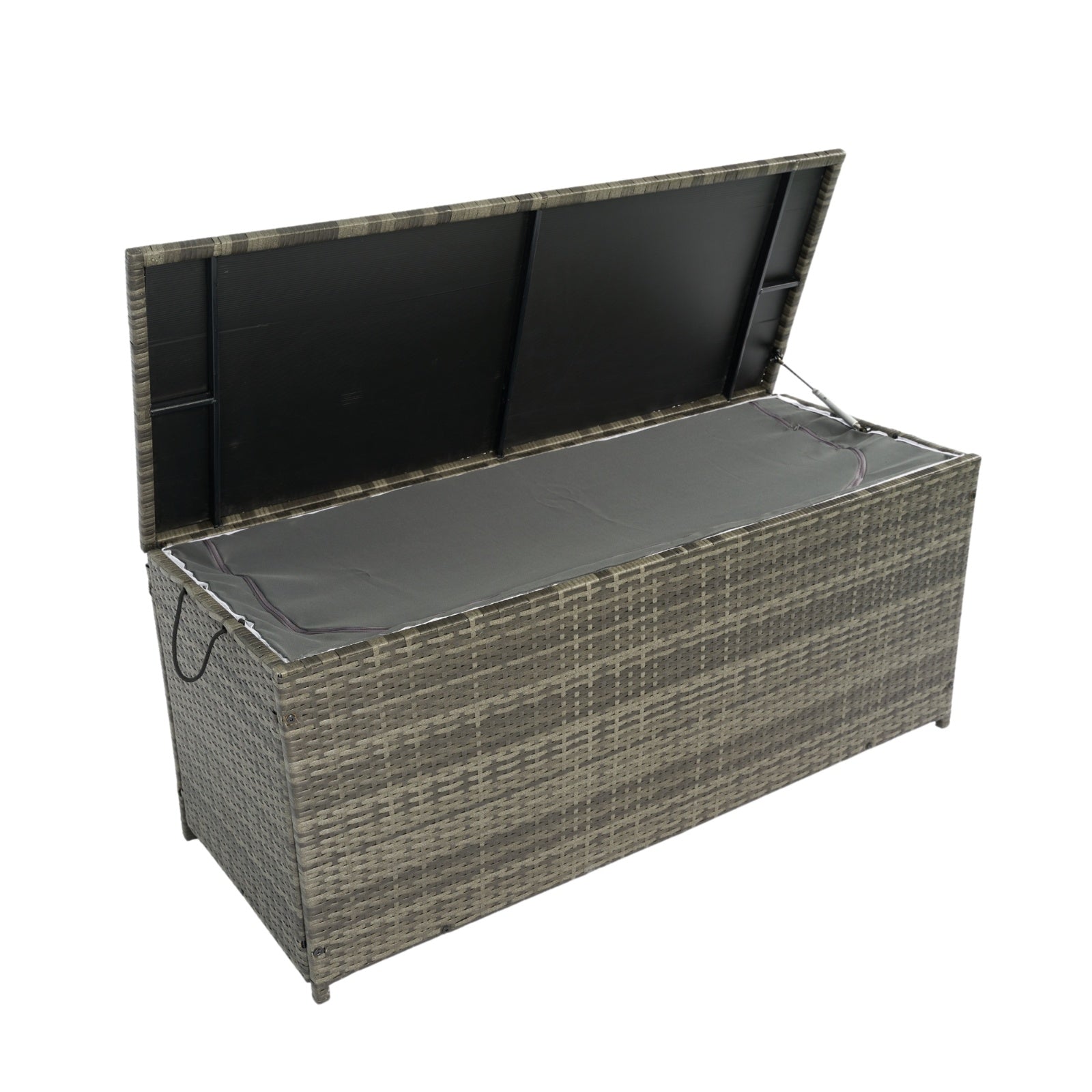 113 Gallon Wicker Patio Deck Box With Lid For Outdoor Cushion Storage - Outdoor Chilling