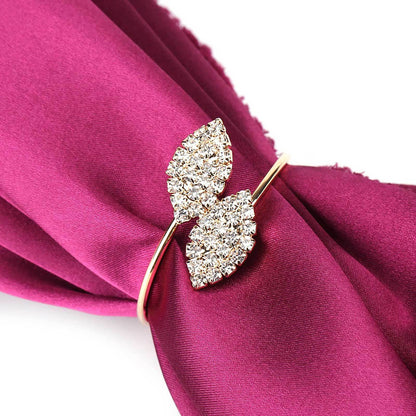 12Pcs Rhinestone Napkin Ring Set Handmade Buckle Holder Wedding Dinner Decoration