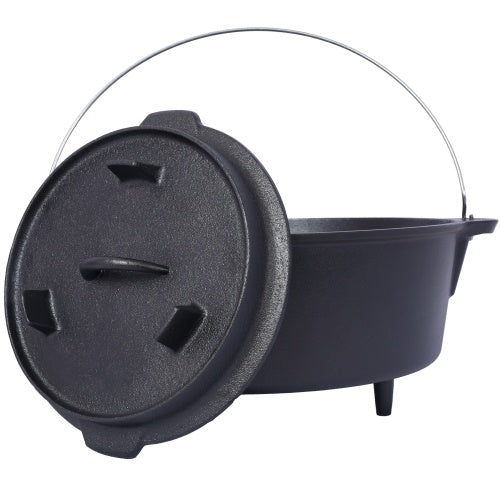 Outdoor Camping Deep Pot For Camping Fireplace Cooking Barbecue Baking Campfire