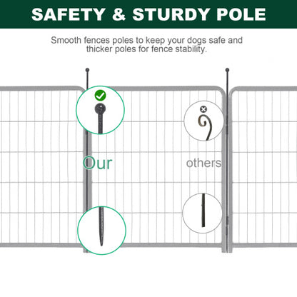 16 Panels Dog Playpen For Outdoor,yard,camping,31.6Height Dog Fence With 2 Doors.