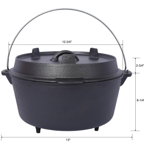 Outdoor Camping Deep Pot For Camping Fireplace Cooking Barbecue Baking Campfire With Leg Base