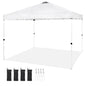 VEVOR Pop Up Canopy Tent, 10 X 10 Ft, 250 D PU Silver Coated Tarp, With Portable Roller Bag And 4 Sandbags, Waterproof And Sun Shelter Gazebo For Outdoor Party, Camping, Commercial Events, White