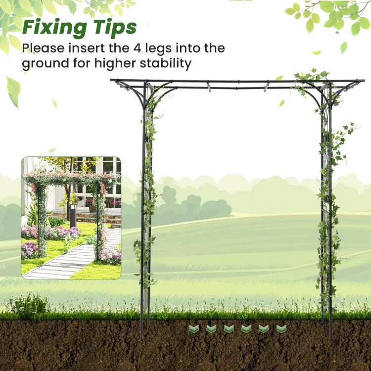 81 Inch Garden Arbor Metal Archway For Climbing Plants