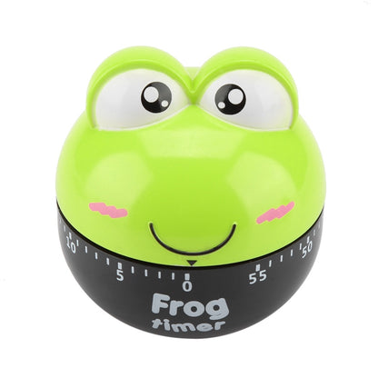 Cartoon Animal Shape Kitchen Timer Mechanical Counters Clock for Cooking Timing Tool(Green)