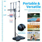 Basketball Stand, Suitable For Indoor And Outdoor Use, Adjustable From 5.6-7 Feet, 32 Inch Backboard With Wheels