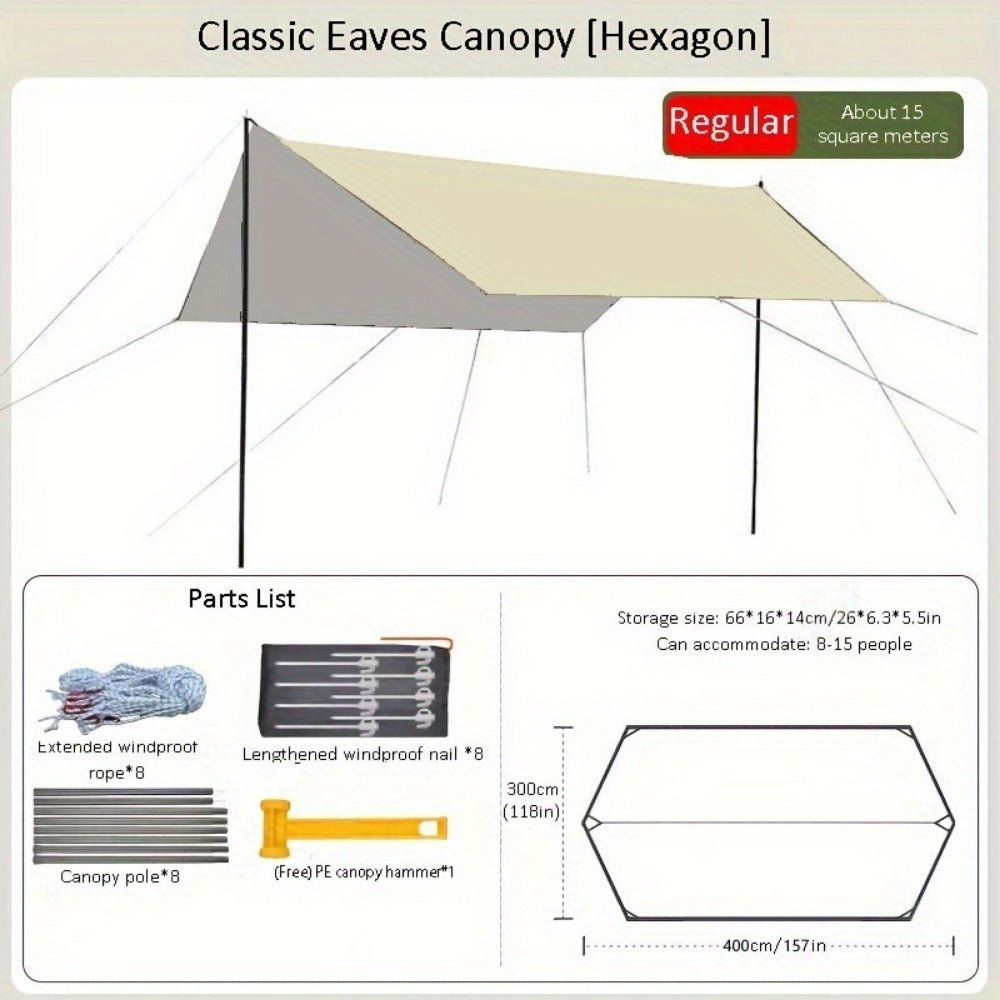 Ordinary 3 Multiply 4m RV Outdoor Tent Shade Portable Camping Sunscreen Rainproof Vinyl Canopy - Outdoor Chilling