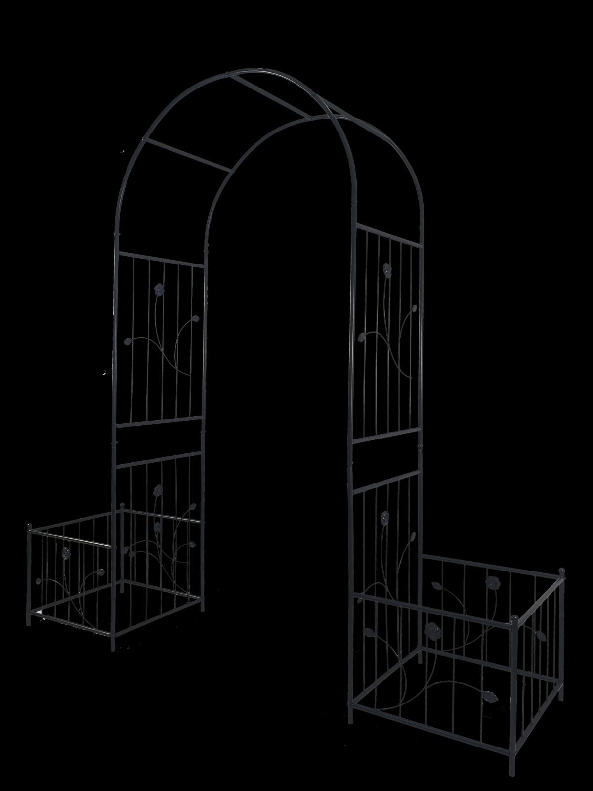 Metal Garden Arch With Plant Stands 79.5W X 86.6H Climbing Plants Rose Support