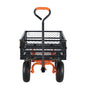 VEVOR Dump Cart, Metal Garden Dump Cart With Easy To Assemble Frame, Dump Wagon With 2-in-1 Convertible Handle, Utility Wheelbarrow 400 Lbs Capacity, 10 Inch Tires - Outdoor Chilling