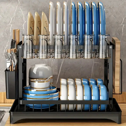 2nd Floor Large Kitchen Counter With Utensil Drying Rack, Equipped With Drainage Board