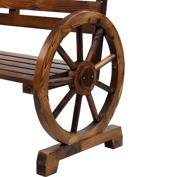 Carbonized Wooden Wheel Bench