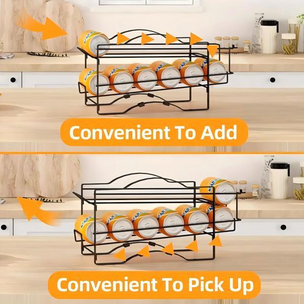 2pcs Kitchen Soda Canned Sorting Rack