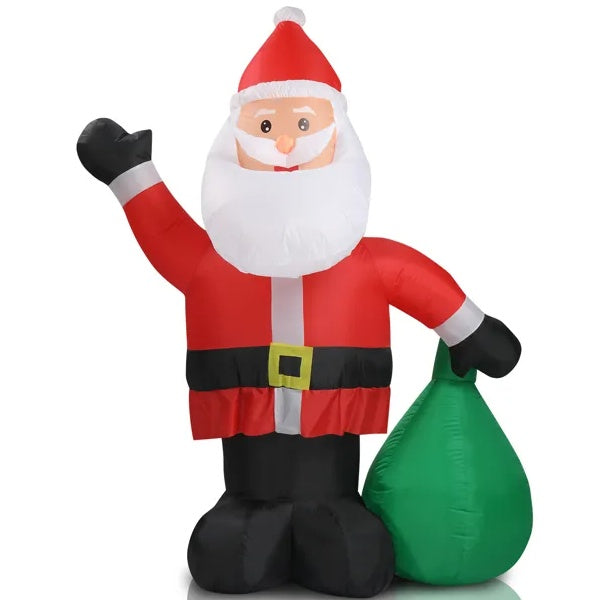 6 FT Lighted Christmas Inflatable Decoration, Inflatable Santa Claus With Large Gift Bag, Funny Blow Up Yard Decorations With Built-in LED Lights For Holiday Party Front Yard Lawn Garden Decor - Outdoor Chilling